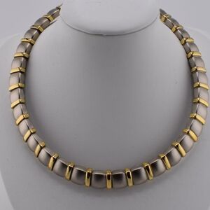 Elegant Gold and Silver Choker Necklace